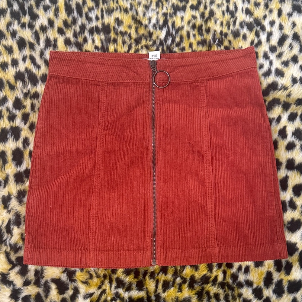 Forever 21 Rust Corduroy Mini Skirt